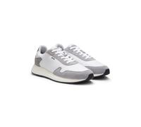 BOSS Baskets lacées en tissu léger avec finitions en cuir suédé - Style Vinston_Runn_nysd, 50568945 Blanc 40