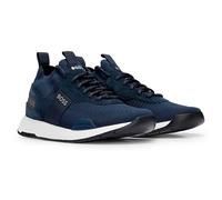 Hugo Boss Baskets Titanium Runn – mélange de matières, tige en maille, cuir suédé – Bleu 46 Homme