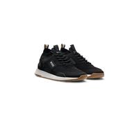 BOSS Baskets TTNM EVO avec tige en maille et finitions en cuir suédé - Style Titanium_Runn_knst_N, 50498245 Noir 47