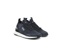 BOSS Baskets TTNM EVO avec tige en maille et finitions en cuir suédé - Style Titanium_Runn_knst_N, 50498245 Bleu foncé 39