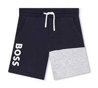 BOSS - Bermuda de Jogging Bicolore Bleu 87% Coton 2ANS