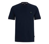 Boss Black - T-shirt en coton doux avec monogramme - Homme - Tops - Bleu - Taille: L