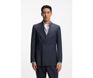 BOSS Blazer à coupe décontractée en laine vierge à micro motif - Style C-Callum-DB-Peak-254, 50564084 Bleu foncé 48