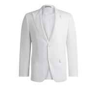 Boss - Blazer ajusté en toile de lin - Homme - Vestes - Blanc - Taille: 2XL
