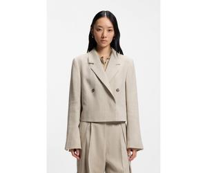 BOSS Blazer Oversize en lin mélangé à motif chevrons - Style Jojeka1, 50560970 Beige clair 40