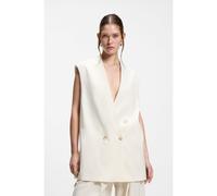 BOSS Blazer sans manches coupe décontractée en laine mélangée - Style Jawikiri, 50558293 Blanc 48