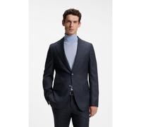 BOSS Blazer Slim en laine vierge italienne à motif - Style C-Huge-264, 50572400 Bleu foncé 50