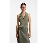 BOSS Blouse sans manches en soie lavée au sable avec encolure en V - Style Bolaru, 50553717 Vert 44