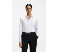 BOSS Blouse Slim en coton mélangé avec fermeture zippée sur le côté - Style Bashinah, 50571060 Blanc 38