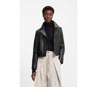 BOSS Blouson de motard Regular en cuir - Style Sayuri, 50548471 Noir 36
