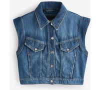 BOSS Blue Denim Trucker Button Through Vest Jacket
