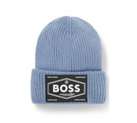 BOSS Bonnet à badge logoté et doublure en fourrure synthétique pour enfant - Style J51567/049T2, J51567 Bleu 58