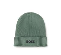 BOSS Bonnet à logo en coton et laine vierge - Style Asic_Beanie-X, 50499423 Chaux pcs.