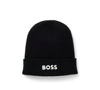 BOSS Bonnet à logo en coton et laine vierge - Style Asic_Beanie-X, 50499423 Noir pcs.