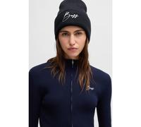 BOSS Bonnet d’équitation côtelé à logo brodé - Style BEANIE HIGH CUFF, B6U1603 Bleu foncé pcs.