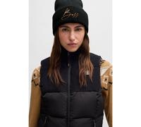 BOSS Bonnet d’équitation côtelé à logo brodé - Style BEANIE HIGH CUFF BLACK, B6U1603 Noir pcs.