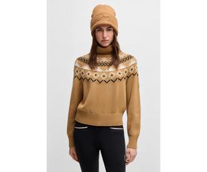 BOSS Bonnet d’équitation côtelé à logo brodé - Style BEANIE HIGH CUFF CAMEL, B6U1603 Marron pcs.