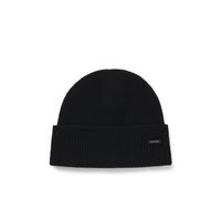 BOSS Bonnet en cachemire avec plaquette logo - Style Honesto_Hat, 50548851 Noir pcs.