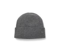 BOSS Bonnet en maille de cachemire avec plaquette logo métallique - Style Honesto_Hat, 50548851 Gris pcs.