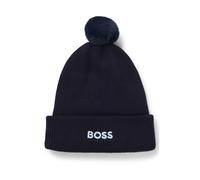 BOSS Bonnet en coton avec logo et pompon pour bébé - Style J52595/849T0, J52595 Bleu foncé 50