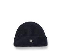 BOSS Bonnet en laine et cachemire à monogramme Double B - Style Filippo_B-Icon, 50551237 Bleu foncé pcs.