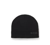 BOSS Bonnet en laine mélangée avec logo imprimé en gomme - Style Afleece_Beanie X, 50552125 Noir pcs.