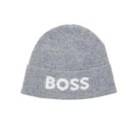 Boss - Bonnet en Laine Mélangée Imprimé - Homme - Accessoires - Gris - Taille: ONE Size
