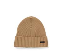 BOSS Bonnet en laine vierge avec plaque logotée - Style Fati, 50495306 Beige pcs.