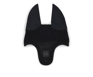 BOSS Bonnet pour cheval en crochet avec patch logoté - Style FLY VEIL MONOCHROME, B5H1101 Noir pcs.