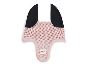 BOSS Bonnet pour cheval en crochet avec patch logoté - Style FLY VEIL MONOCHROME, B5H1101 Rose clair pcs.