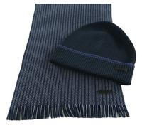 BOSS Bonnet tricoté bleu foncé bleu pour homme - Ernesto Set Dark Blue 277129 Taille unique