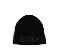 BOSS Bonnet tricoté en laine vierge avec logo brodé - Style Lara_hat, 50497815 Noir pcs.