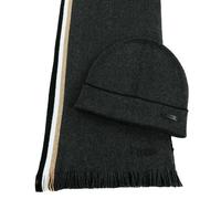BOSS Bonnet tricoté gris foncé pour homme - Henzo Set Medium Grey 325657 Taille unique