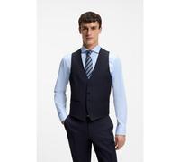 BOSS BOSS ONE - Gilet Slim en sergé de laine vierge stretch - Style H-Huge-Vest-B1, 50469160 Bleu foncé 98