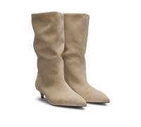 BOSS Bottes tube en cuir suédé à petit talon - Style Gracey_HaBoot35_SD, 50548575 Beige clair 37.5