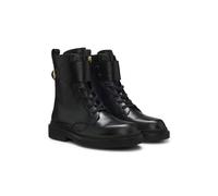 BOSS Bottines à lacets en cuir avec détails métalliques dorés - Style Eleri_LUBootie_LTZPT, 50573124 Noir 40
