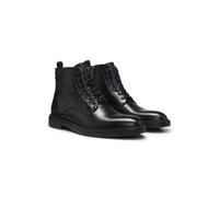 BOSS Bottines à lacets en cuir avec fermeture éclair latérale - Style Calev_Halb_lt, 50573364 Noir 44