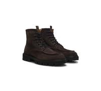 BOSS Bottines à lacets en cuir suédé avec fermeture éclair latérale - Style Julio_Halb_sdwx, 50573413 Marron foncé 39