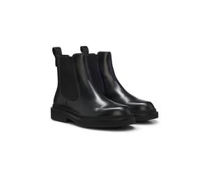 BOSS Bottines Chelsea en cuir avec monogramme Double B doré - Style Eleri_ChBootie_LTWS, 50573133 Noir 39