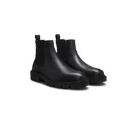 BOSS Bottines en cuir grainé à empiècements latéraux élastiques - Style Julyo_Cheb_gr, 50552573 Noir 44