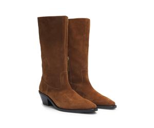 BOSS Bottines en cuir suédé à talon cubain - Style Niara_Bootie50_SDZ, 50557662 Marron 42