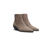 BOSS Bottines en cuir suédé à talon cubain - Style Niara_ChBootie50_SD, 50548781 Brun chiné 37