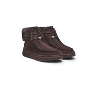 BOSS Bottines en cuir suédé avec col en fourrure synthétique - Style Kieran_Hito_sdfr, 50573864 Marron foncé 36
