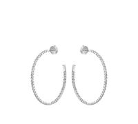BOSS Boucles d’oreilles créoles argentées ornées de cristaux - Style KASSY DIVINE, HB1580863 Couleur argentée pcs.