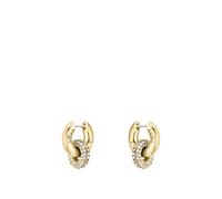 BOSS Boucles d’oreilles dorées avec anneaux entrelacés et pavés de strass - Style LIVE PRECIOUS, HB1580759 Couleur dorée pcs.