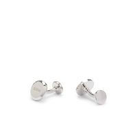 BOSS Boutons de manchette ronds en laiton lisse avec logo gravé - Style B-LOGO-CUF, 50495126 Couleur argentée pcs.