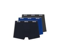 BOSS Lot de trois boxers longs en coton stretch avec logos - Style BoxerBr 3P Power, 50475282 Noir / Gris / Bleu S