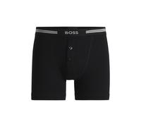 BOSS Boxer court en coton côtelé avec taille logotée - Style Trunk BF Original, 50475394 Noir S