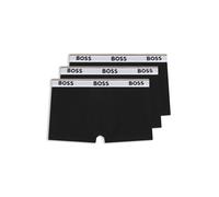 BOSS Boxer court en coton stretch à logos répétés - Style Trunk 3P Power, 50475274 Noir XS