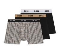 BOSS Boxer Homme En Coton Élastique Paquet De Trois 50531685 Noir À Motifs